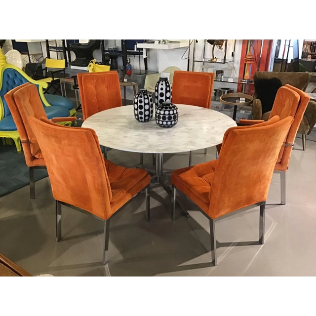 Mid-Century Modern Mid 20th Century Calacatta Marble Top Dining Table Attributed to Florence Knoll For Sale - Image 3 of 13