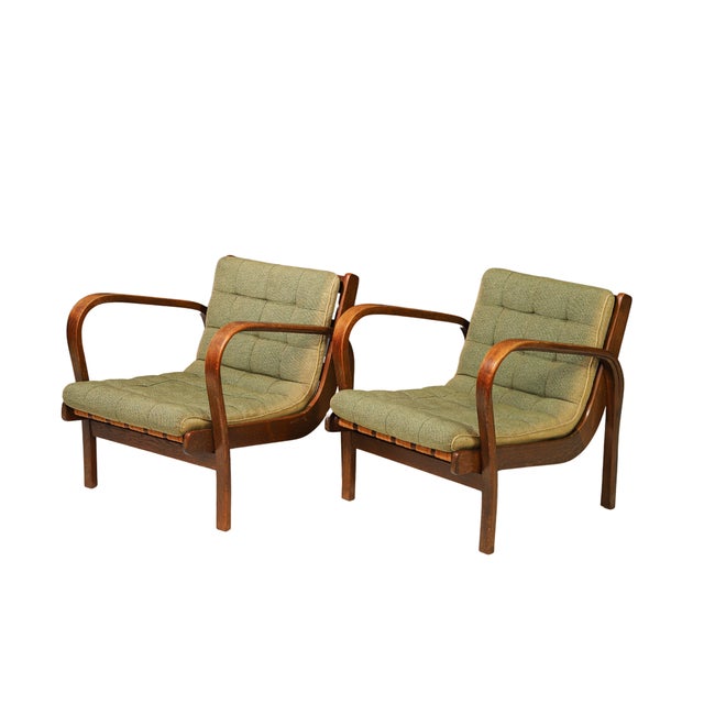 Set of Lounge Chairs attributed to Karel Kozelka and Antonín Kropáček for Interior Prague, 1940s For Sale - Image 12 of 12