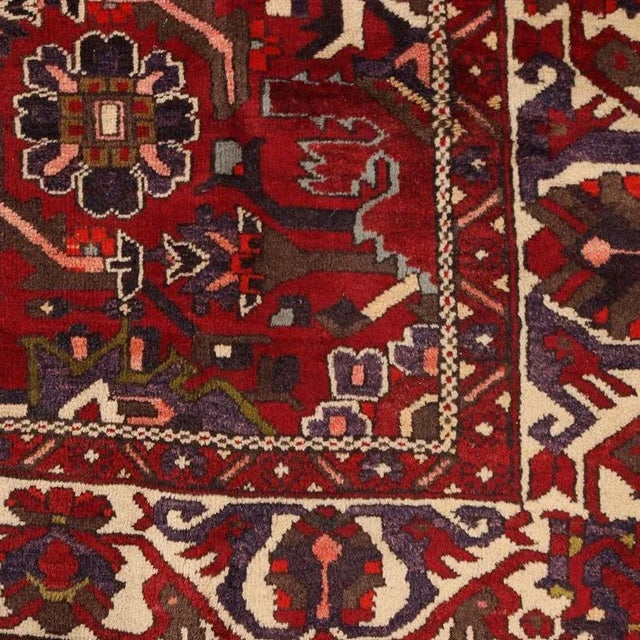 Textile Antique Heavy Knot Wool and Cotton Bakhtiari Rug For Sale - Image 7 of 10