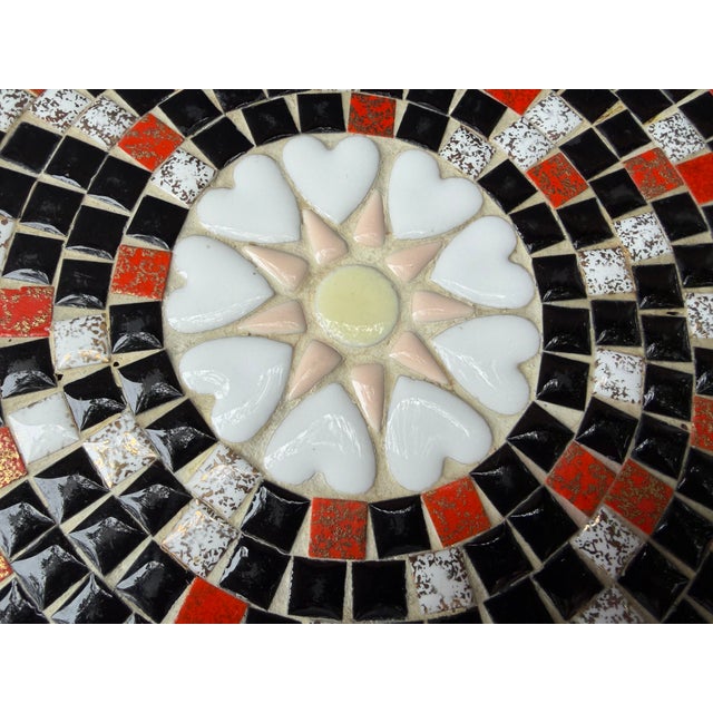Mid 20th Century Mid Century Modern Mosaic Tile Footed Wood Trivet For Sale - Image 4 of 14