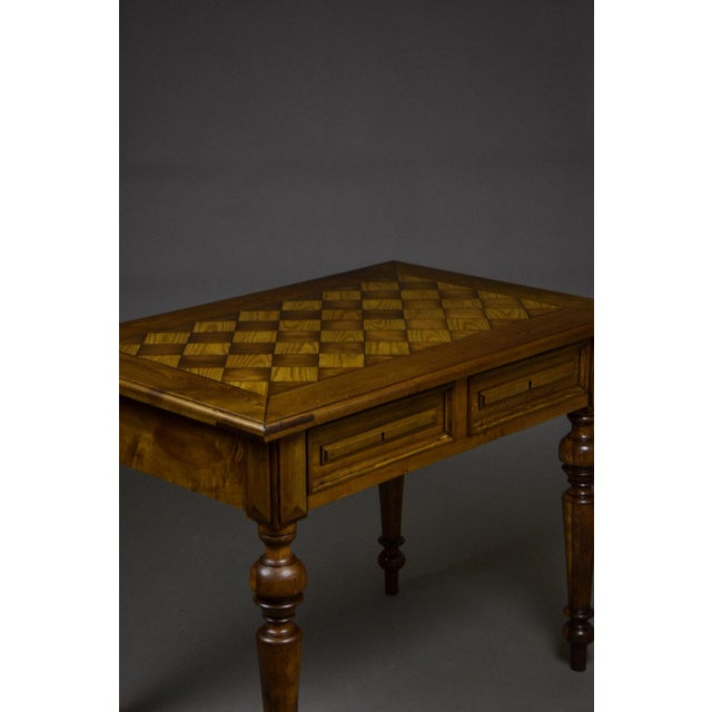 Geometric Parquetry Console or Writing Table in Ash and Oak, 1850-1870 For Sale - Image 11 of 16