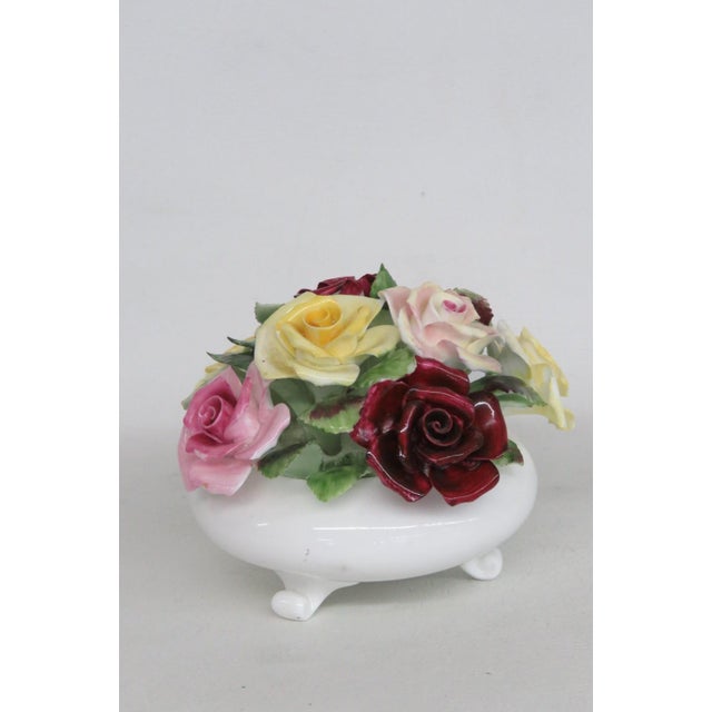 Royal Adderley Bone China Floral Basket of Roses Figurine Made in England 5054b For Sale - Image 16 of 18