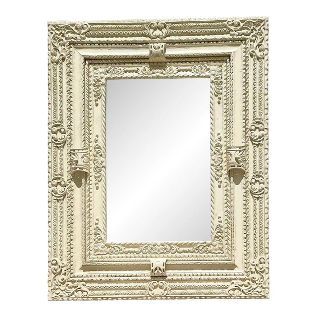 Vintage Regency Monumental Hand Carved Floor Mirror For Sale