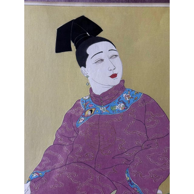 Japanese Woodblock Print Le Tabouret de Porcelaine by Paul Jacoulet For Sale - Image 4 of 16