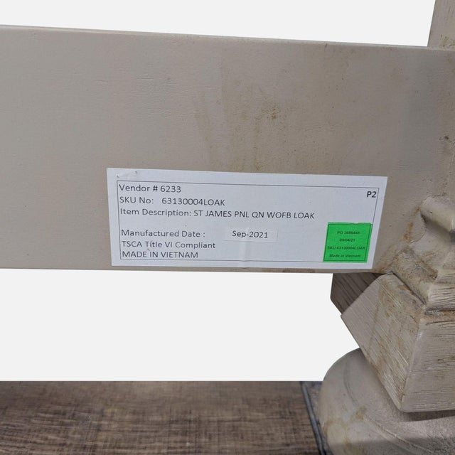 2020s Restoration Hardware Queen Size St. James Panel Bed With Footboard For Sale - Image 5 of 5