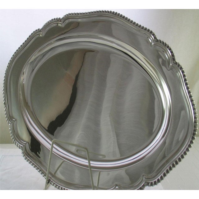 Reference # D 1620-17. Photo 201 Silver Oval Shaped Platter 17 in.with Running Gadroon Applied Border. Pattern : Shaped...