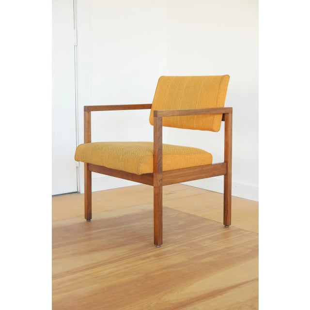 Vintage Mid-Century Modern Wood & Upholstered Arm Chair For Sale - Image 9 of 11