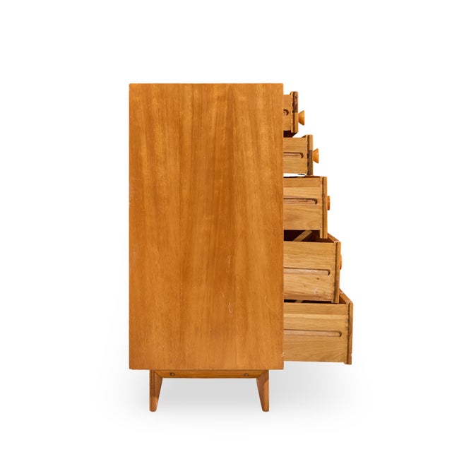 Herman Miller George Nelson for Herman Miller Mid Century Walnut Highboy Dresser With Cupcake Pulls For Sale - Image 4 of 10