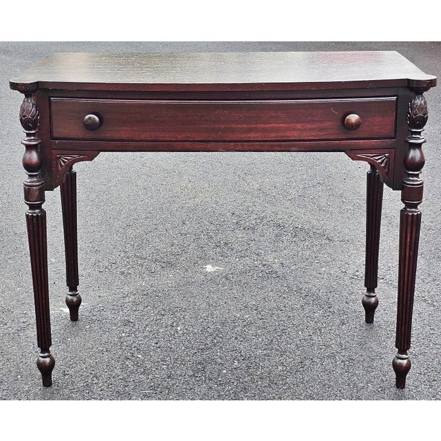 A Late 19th Century Victorian Carved Walnut Single Drawer versatile Hall Table or Console Table or writing table. Newly...