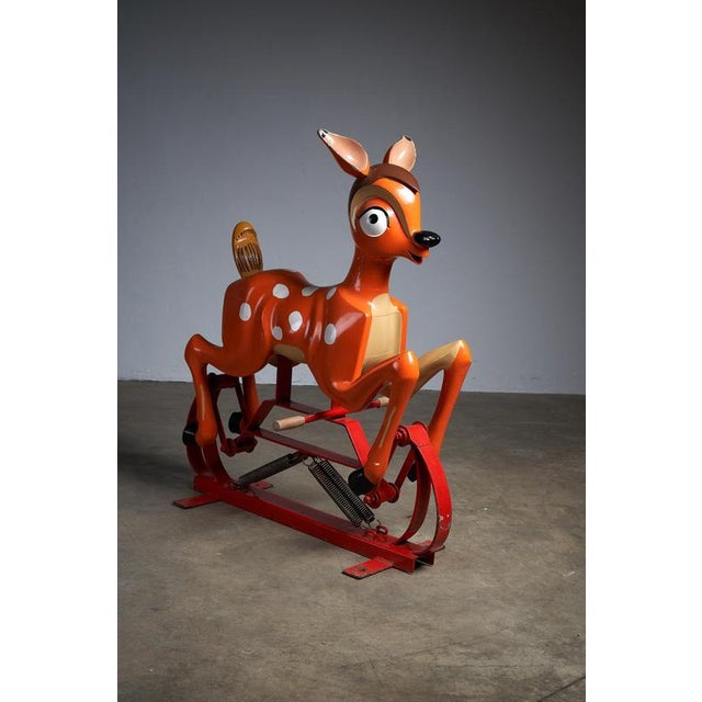 Bambi Carved Wooden Carousel Figure, 1950s | Chairish