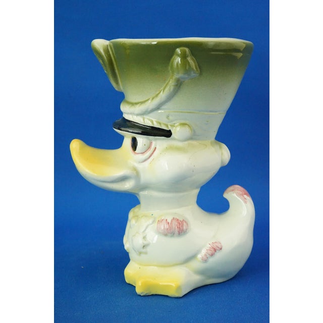 Cream 20th Century Deco Ceramic Sugar Bowl Vase Police Duck by Tarcisio Tosin for La Freccia, Italy., 1930s For Sale - Image 8 of 18
