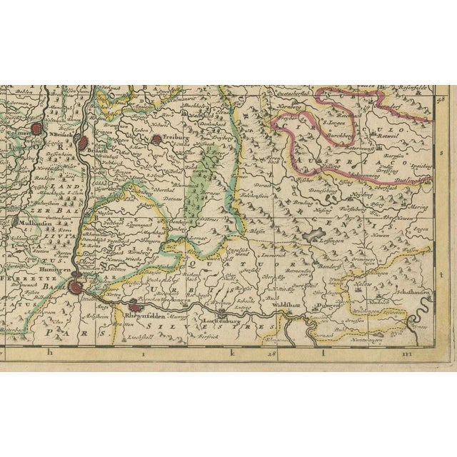 Antique Map of Lotharingia by Danckerts, 1700 For Sale - Image 4 of 7