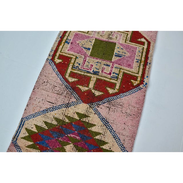 Textile Oushak Colourful Vintage Runner For Sale - Image 7 of 10