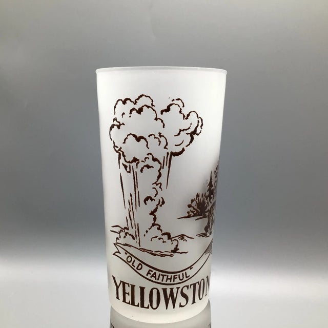 Fantastic set of Yellowstone National Park glasses. Old Faithful, Bear and Cub, Yellowstone Falls. Perfect for the...