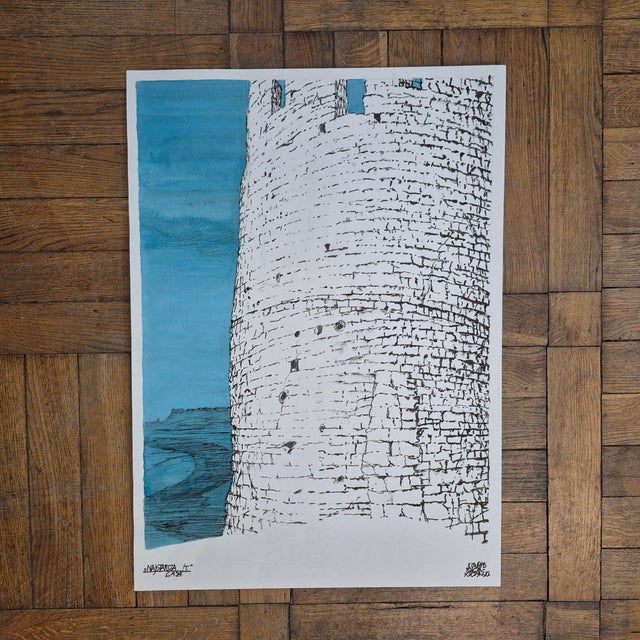 Paper Konrad Kucza-Kuczynski, The Oldest One (Medieval Tower in Kazimierz Dolny, Poland), Ink on Paper For Sale - Image 7 of 8