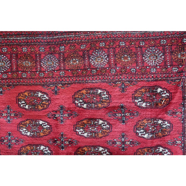 1960s, Handmade Vintage Turkmen Ersari Rug 4.2' X 4.6' For Sale - Image 14 of 16