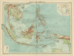 Map of South East Asia Showing the Malay Archipelago, 1922