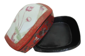 1950s Japanese Lacquer Box Red Jewelry Box