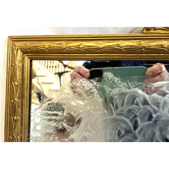 Mid-1800s Ornately Carved Giltwood Empire Mirror For Sale - Image 4 of 7