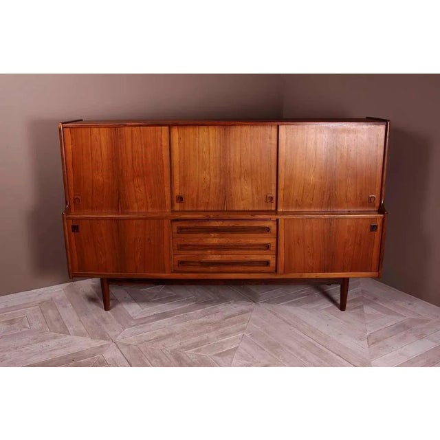 Brown Danish Rosewood Sideboard attributed to Johannes Andersen, 1960 For Sale - Image 8 of 8