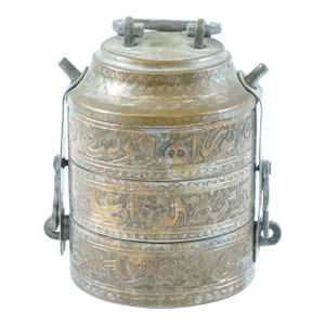 19th Century Antique Persian/Middle Eastern Copper Lunch Box