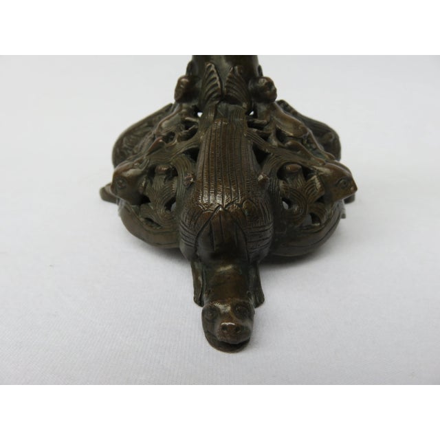 Antique Bronze Candlesticks, Set of 2 For Sale - Image 9 of 14