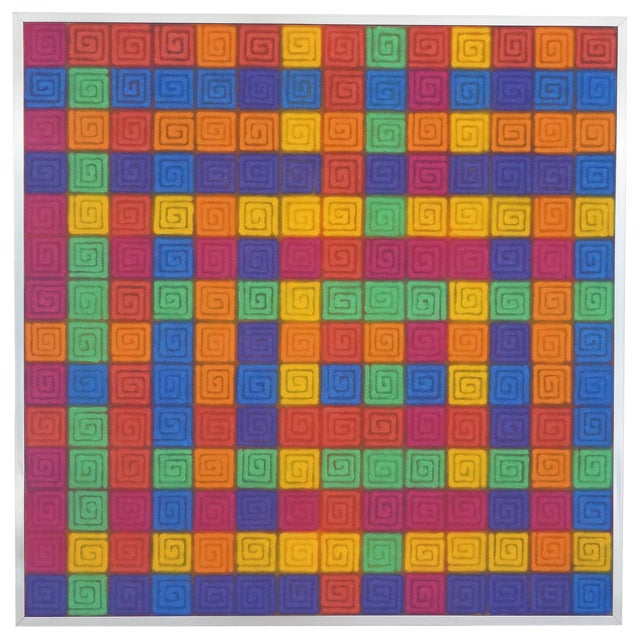 "Eleven Turns to the Center" Acrylic Painting on Canvas by Mario Yrisarry For Sale