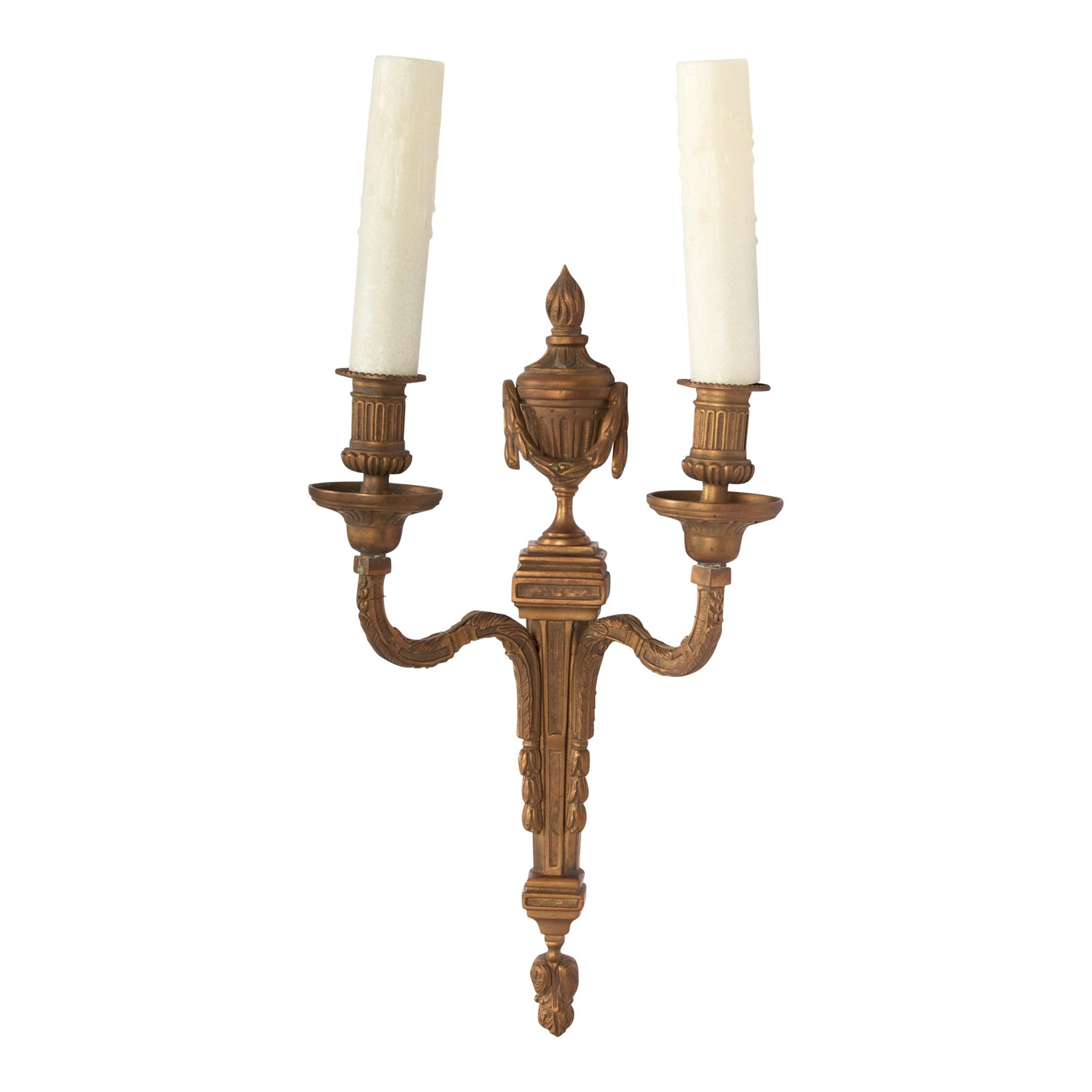 Patinated Bronze Two-Light Classical Sconce | Chairish
