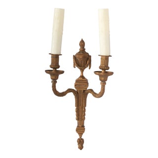 Patinated Bronze Two-Light Classical Sconce For Sale