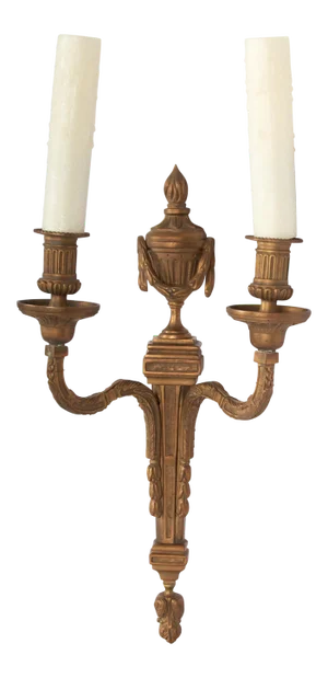 Patinated Bronze Two-Light Classical Sconce