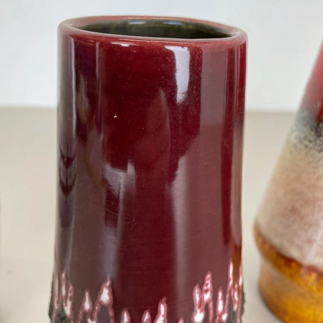 Multicolor Fat Lava Pottery Vases from Scheurich, Germany, Set of 4 For Sale - Image 10 of 18