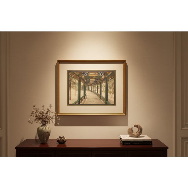 Antique 1899 Kang-Sing Chiao Hand-Colored Photograph - The Long Corridor, Summer Palace Beijing - Rare Chinese Imperial Antiquity For Sale - Image 17 of 17