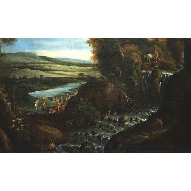 Matthijs Bril, Landscape with Figures, 16th Century, Oil on Canvas For Sale - Image 3 of 5