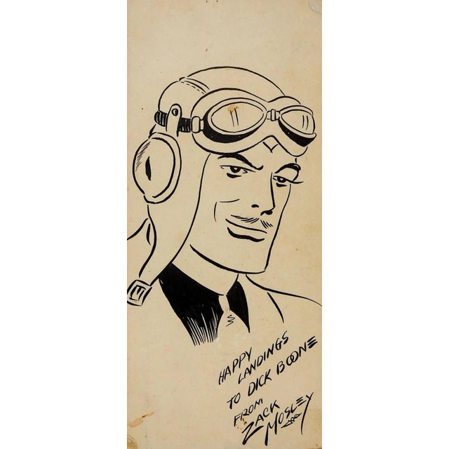 Vintage Original Zack Mosley Drawing Smilin Jack For Sale - Image 4 of 4