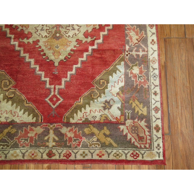 Textile Antique Zabihi Collection Oushak Foyer Size Rug - 5'7" x 7'9" For Sale - Image 7 of 8