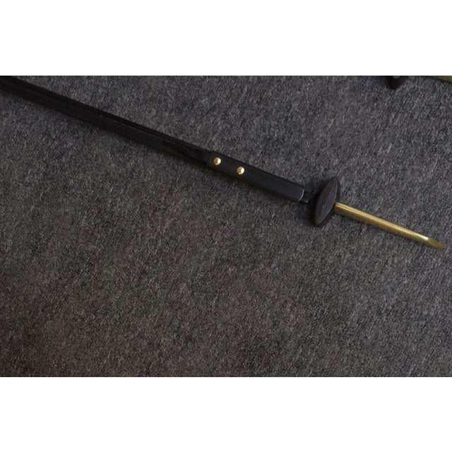 Mid-Century Modern Polished Brass and Iron Fireplace Tool Set by Donald Deskey For Sale - Image 17 of 18