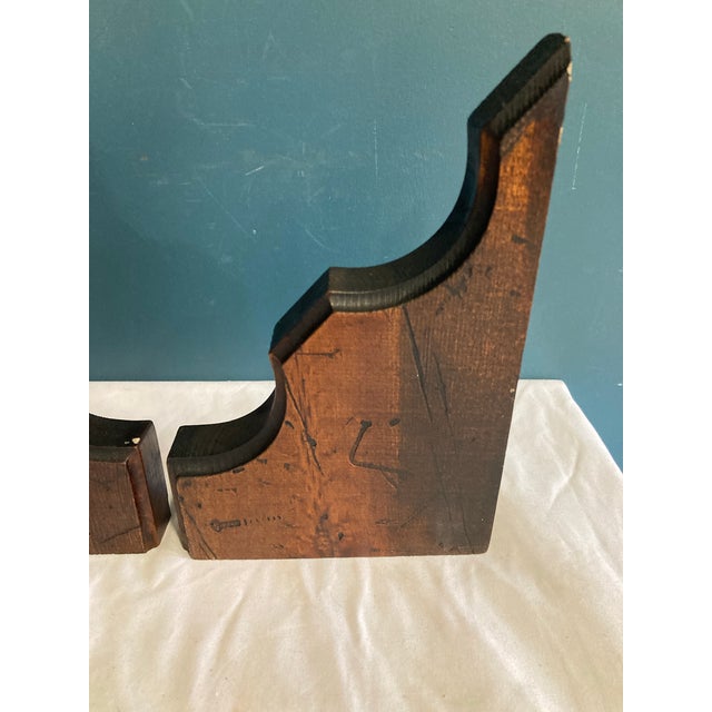 Vintage Solid Wood Shelf Brackets - a Pair For Sale In Oklahoma City - Image 6 of 7
