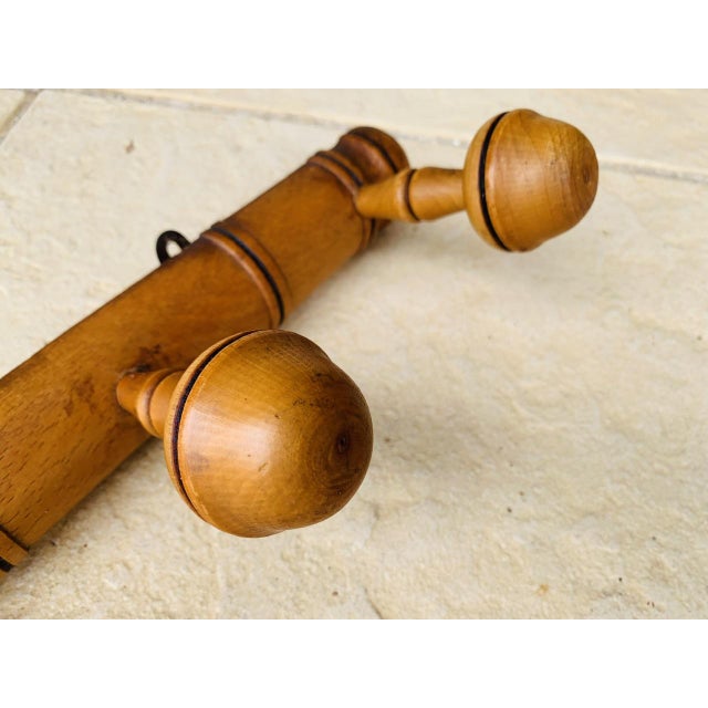 Mid-Century Faux Bamboo Wall Mount Coat Rack, 1950s For Sale - Image 10 of 18