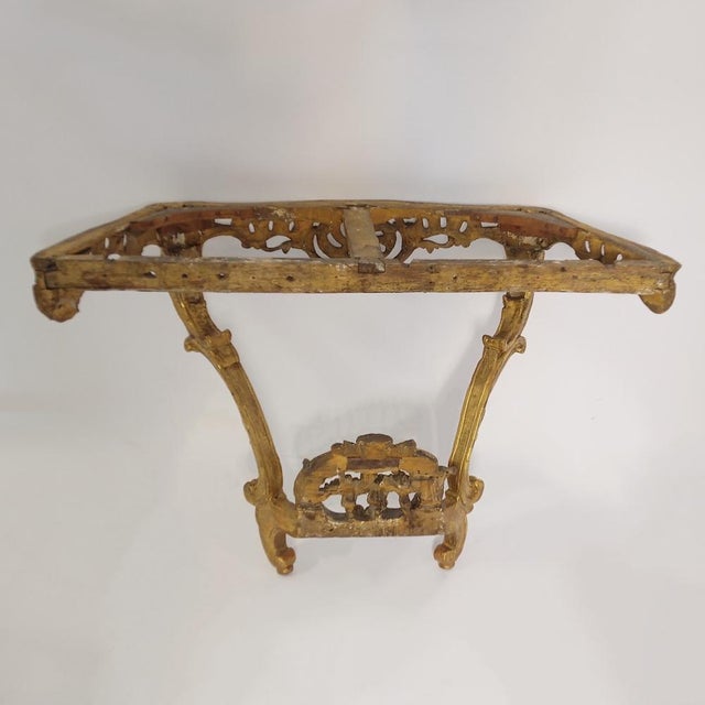 Gilded Louis XV Wand Console, 1700s For Sale - Image 15 of 17