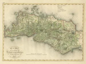 Antique Map of Bantam, Jakarta and Cirebon by Van den Bosch, 1818