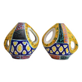 Italian Ceramic Vases from Valceresio, 1950s, Set of 2 For Sale