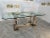 Mid-Century Modern Sculpted Metal and Marble Dining Table With Glass Top 1970 For Sale In Los Angeles - Image 6 of 12