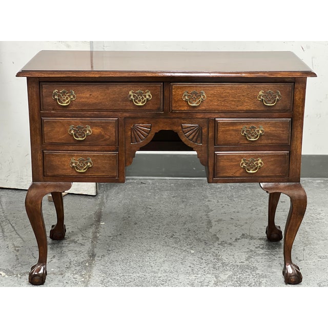 Colonial Wood Console Table + Drawers Chairish
