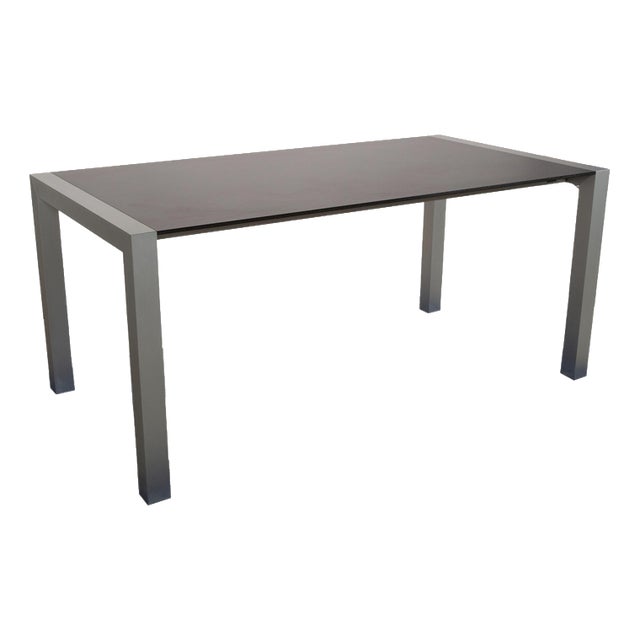 Kristalia Sushi Wooden Dining Table in Anthracite Silver with Manual Extension Function For Sale