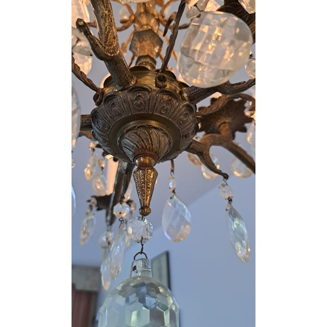 Vintage Rustic Bronze Chandelier For Sale In New York - Image 6 of 8