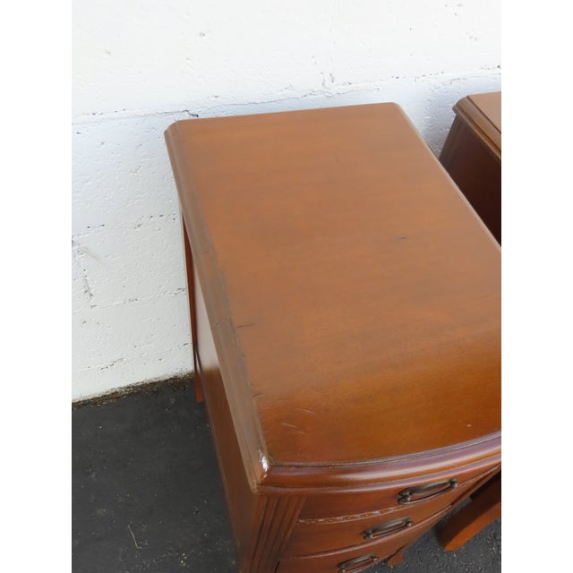 Tall and Narrow Mahogany Nightstands End Bedside Tables a Pair 6658 For Sale - Image 12 of 18