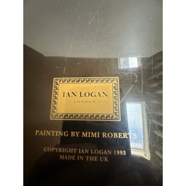 this 1990s Ian Logan London England tole serving tray painting by Mimi Roberts made of tole material and featuring a...