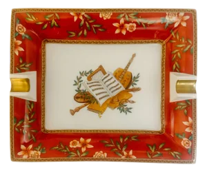 French Limoges Porcelain Ashtray by Medard De Noblat, Amadeus Collection