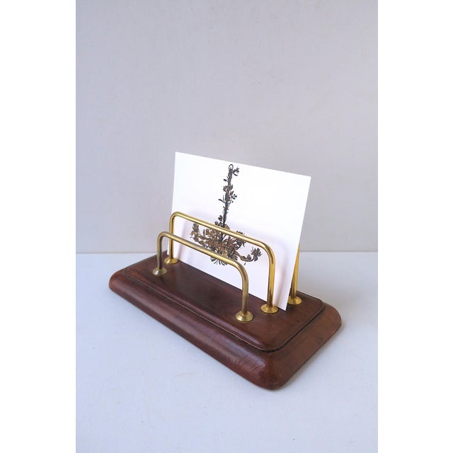 Postmodern Leather Desk Mail Letter Holder, Circa Late-20th Century For Sale - Image 3 of 11