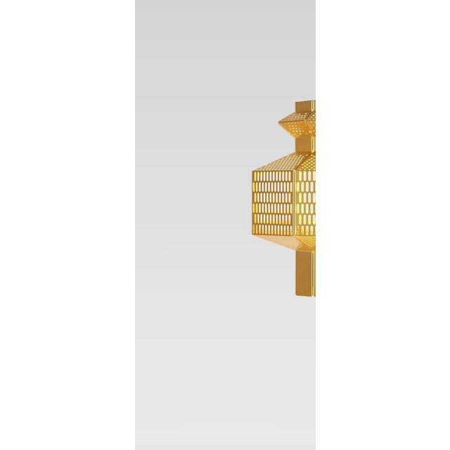 Ma-Rock T GR Golden Suspension Lamps by Jaime Hayson for Parachilna, Set of 2 For Sale - Image 9 of 13